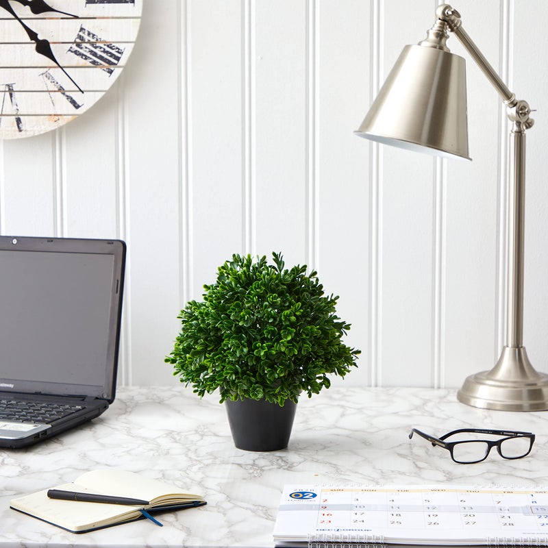 Nearly Natural 10in. Boxwood Topiary Artificial Plant UV Resistant (Indoor/Outdoor) - Image 4